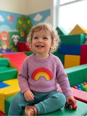 Joe Fresh toddler or kids' rainbow patch knit sweater
